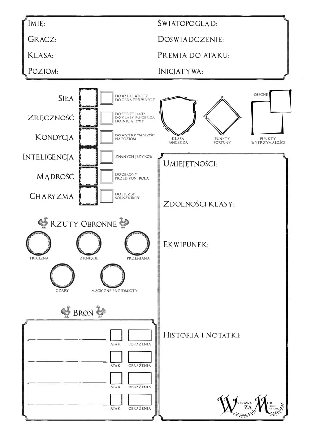 Podgląd karty postaci do pobrania